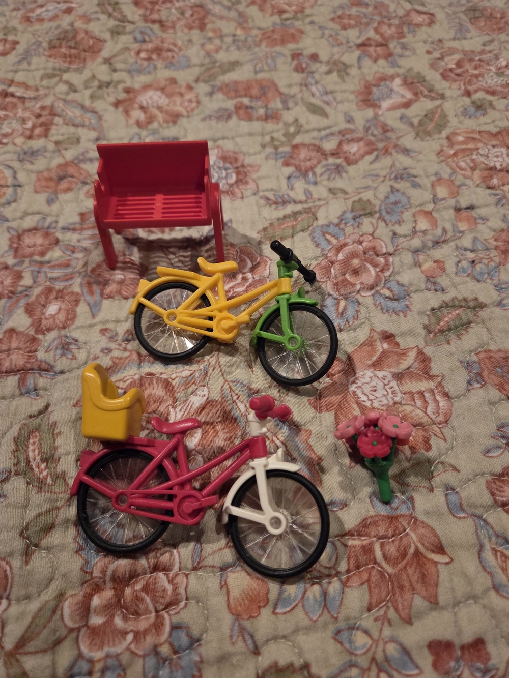 Playmobil Bikes, Bench And Bouqet